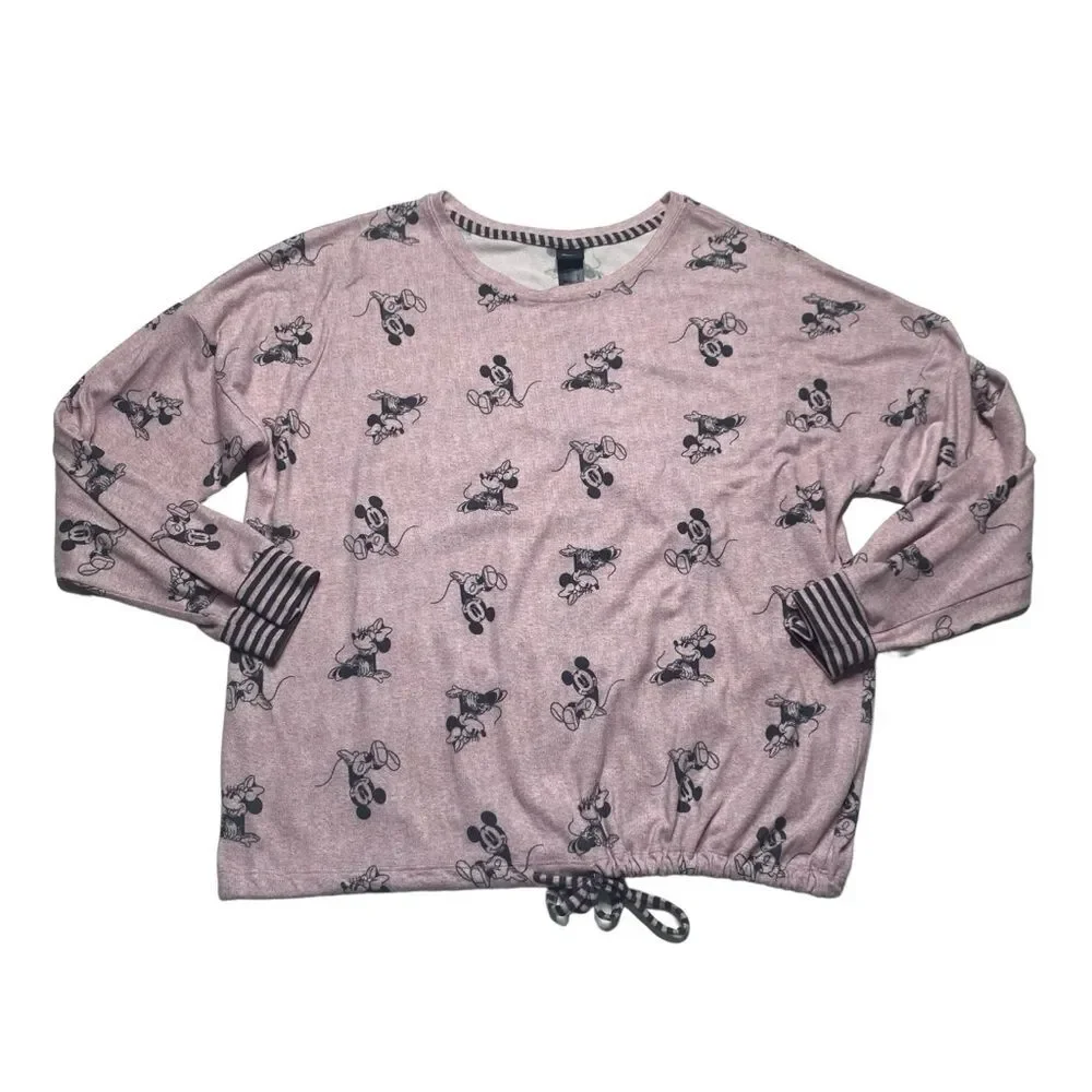 Disney Pajama Loungewear Set Mickey Minnie Mouse Soft Pink Women’s Sz XL - Picture 4 of 16